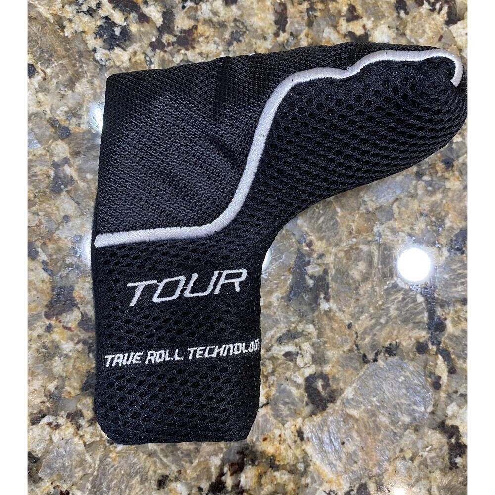 TOP FLITE TOUR True Roll Tech Blade Putter Head Cover Golf Club Black Mesh New